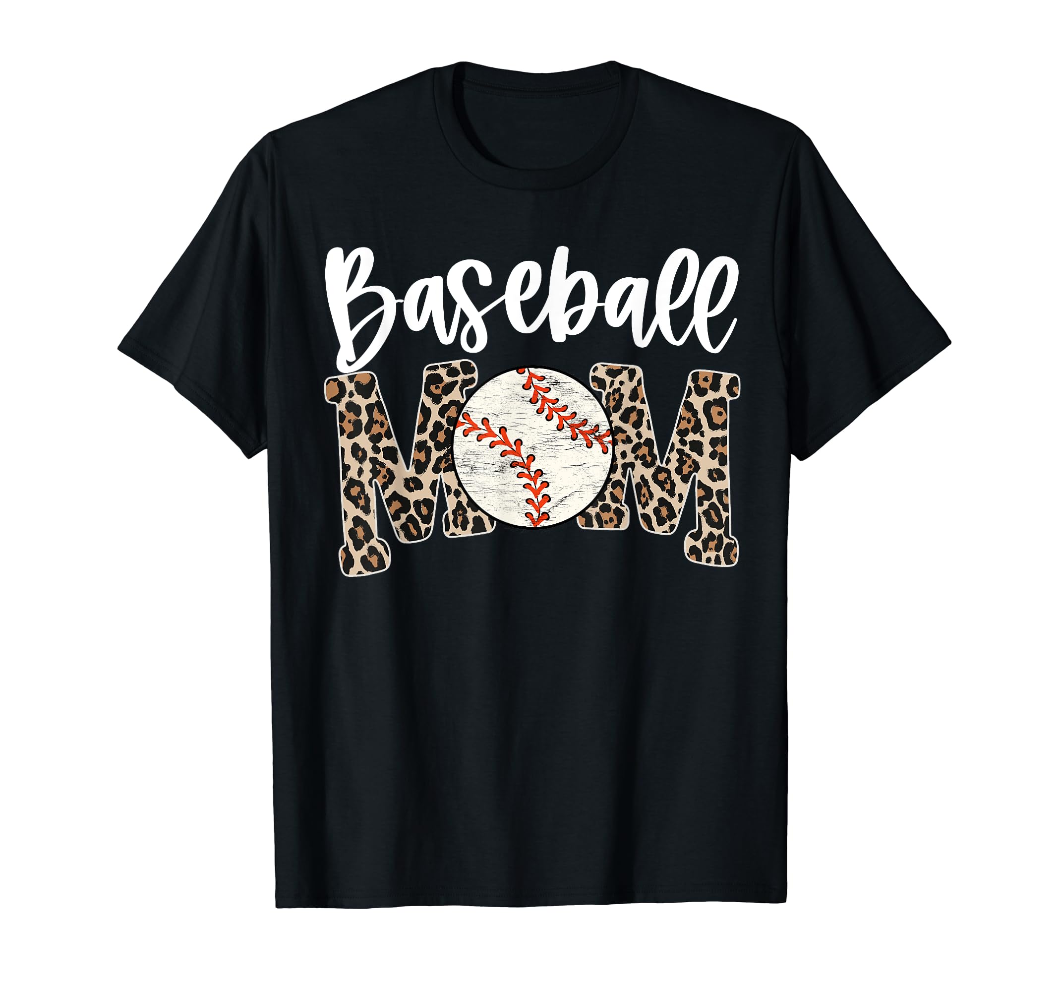 Leopard Baseball Mom Baseball Mama T-Shirt - Minimalist Print for Adults - T-Shirt, Sweatshirt, Hoodie