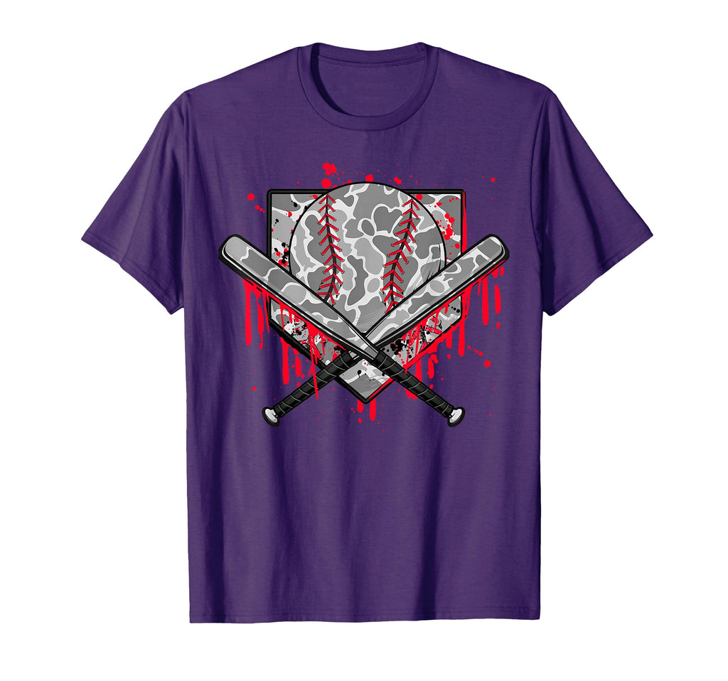 Baseball Drip Camo Baseball Home T-Shirt - Custom Art Print for Adults - T-Shirt, Sweatshirt, Hoodie