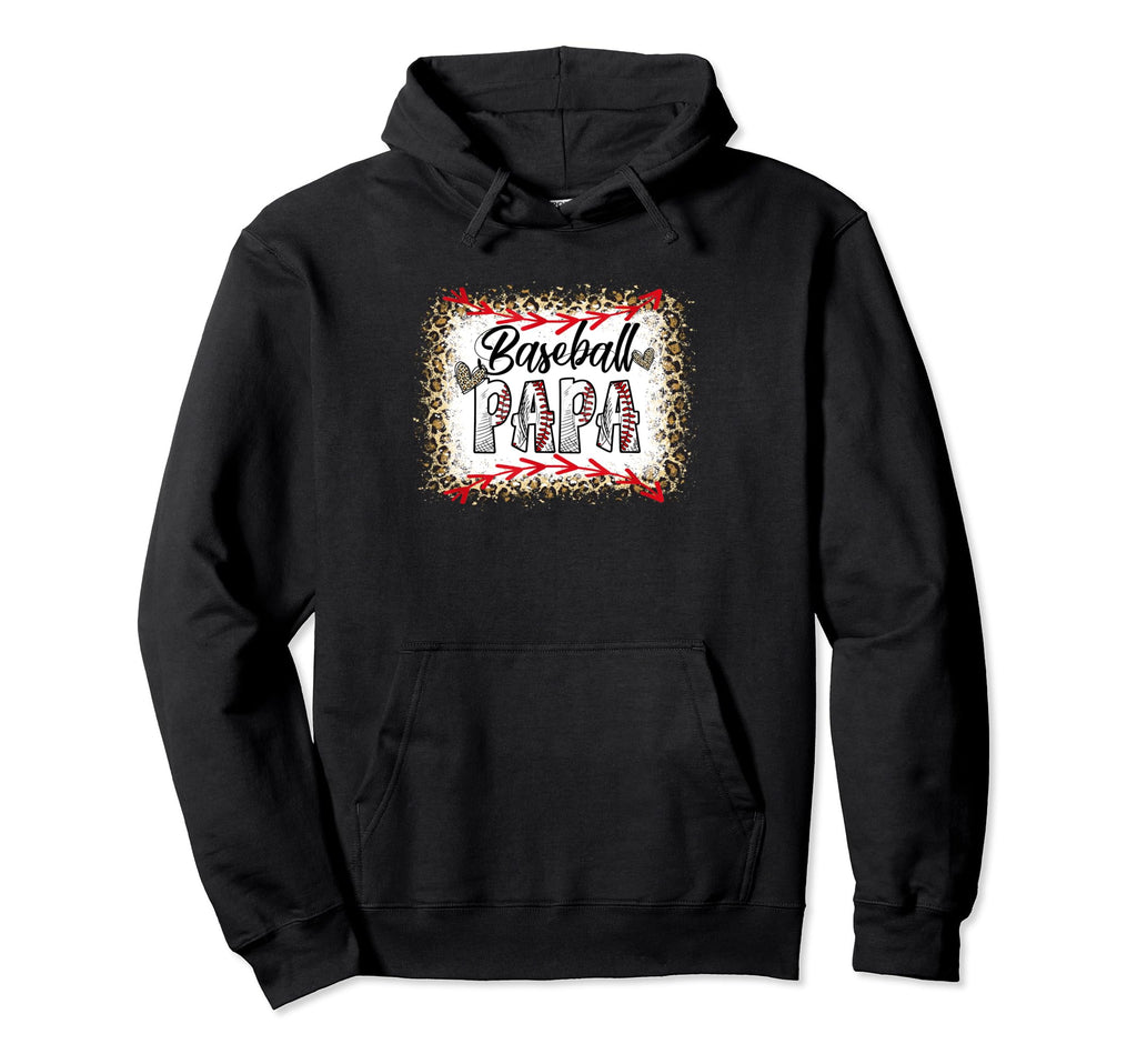 Funny Baseball Papa Leopard Baseball Hoodie - Minimalist Print Men Women - T-Shirt, Sweatshirt, Hoodie