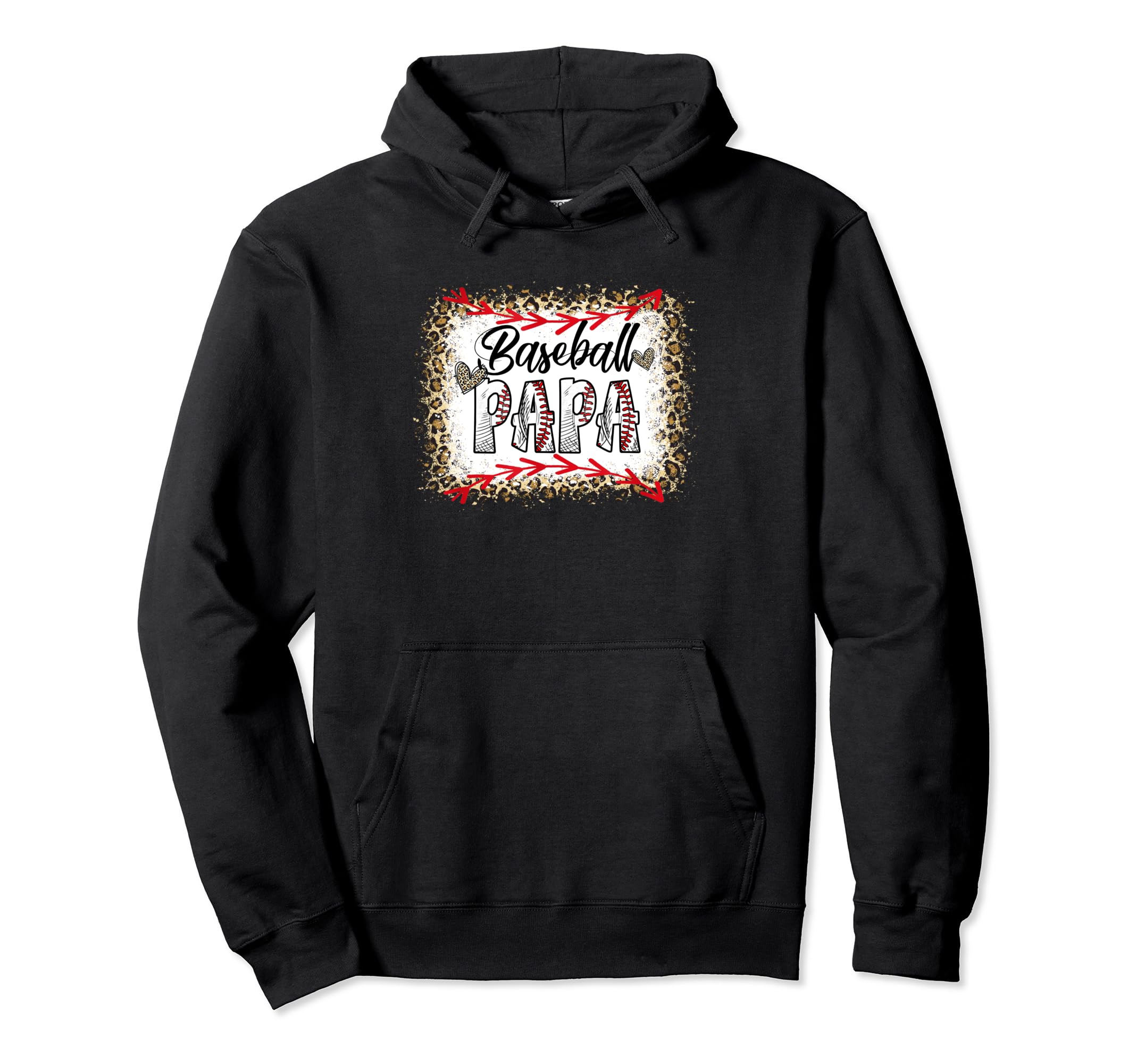 Funny Baseball Papa Leopard Baseball Hoodie - Minimalist Print Men Women - T-Shirt, Sweatshirt, Hoodie