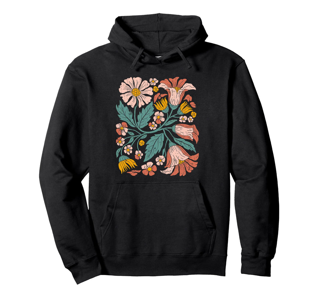 Botanical Boho Daisy Flower Floral Hoodie - Unique Graphic Men Women - T-Shirt, Sweatshirt, Hoodie