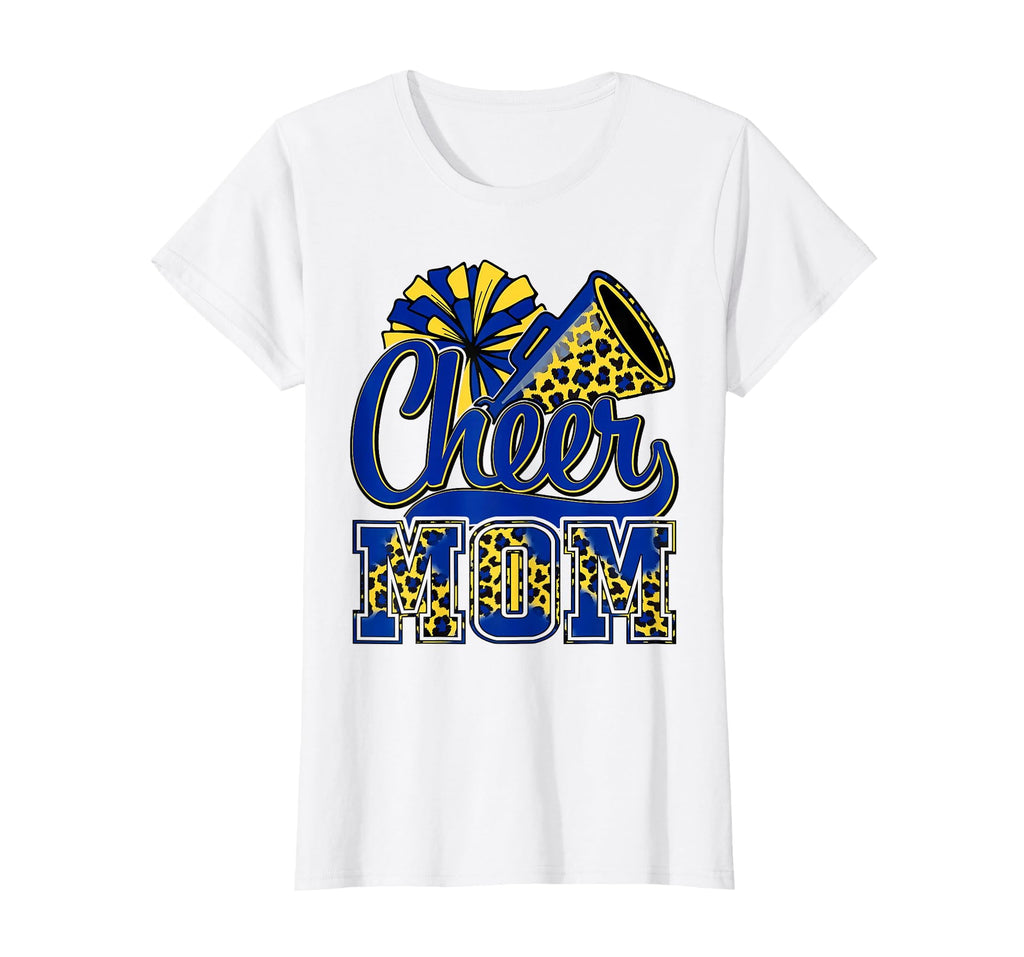 Cheer Mom Blue Gold Cheerleader Game T-Shirt - Fun Novelty Design Unisex - T-Shirt, Sweatshirt, Hoodie