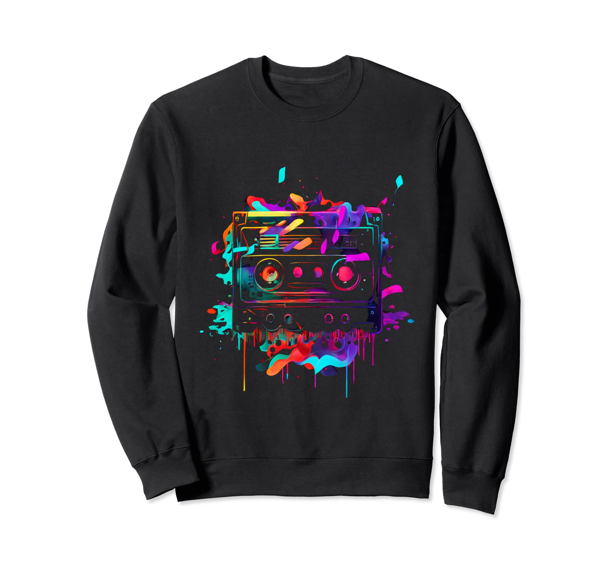 80S 90S Cassette Music Tape Sweatshirt - Unique Graphic Unisex - T-Shirt, Sweatshirt, Hoodie