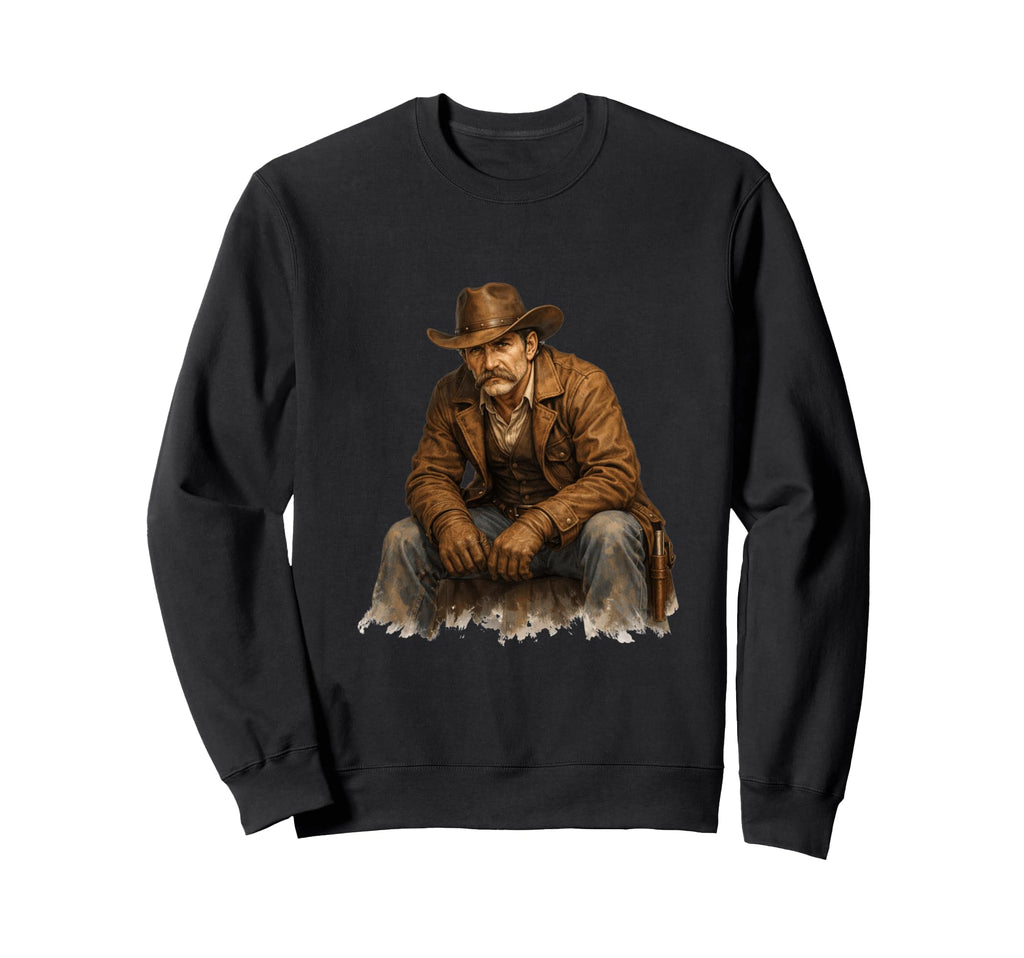Western Cowboy Heritage Illustration Sweatshirt - Unique Graphic Unisex - T-Shirt, Sweatshirt, Hoodie