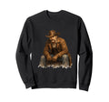 Western Cowboy Heritage Illustration Sweatshirt - Unique Graphic Unisex - T-Shirt, Sweatshirt, Hoodie
