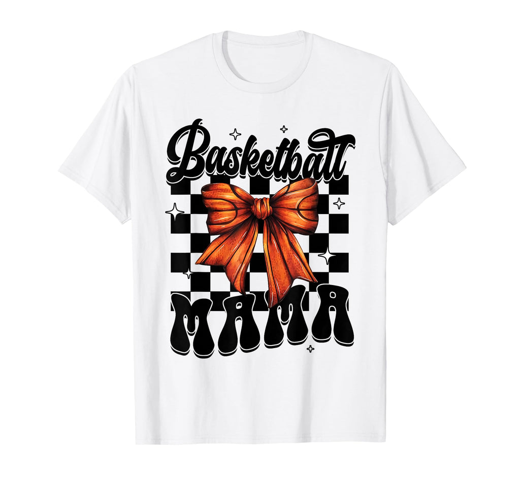 Basketball Mama Coquette Bow Game Day T-Shirt - Novelty Apparel Unisex - T-Shirt, Sweatshirt, Hoodie