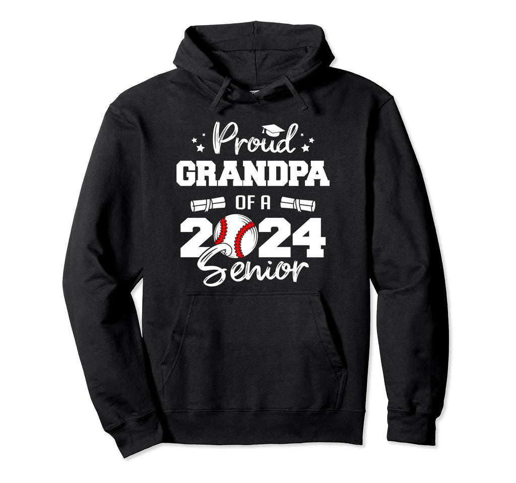 Proud Grandpa 2024 Senior Funny Baseball Hoodie - Custom Art Print Unisex - T-Shirt, Sweatshirt, Hoodie