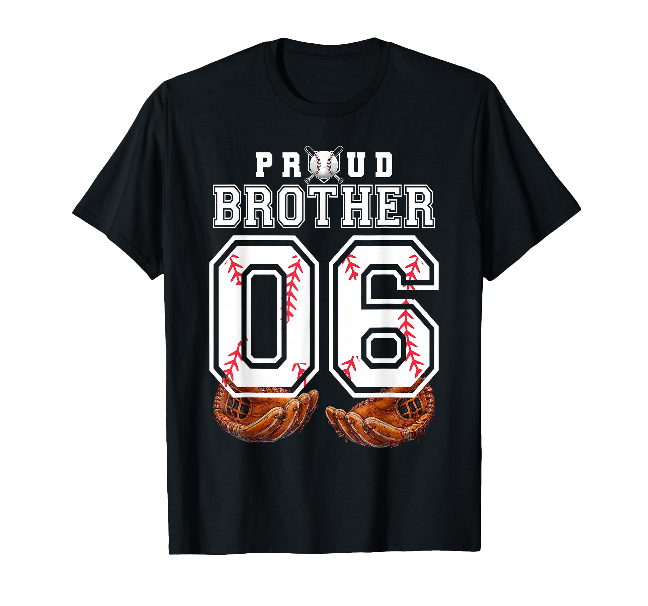 Proud Brother Baseball Player Number T-Shirt - Custom Art Print for Adults - T-Shirt, Sweatshirt, Hoodie