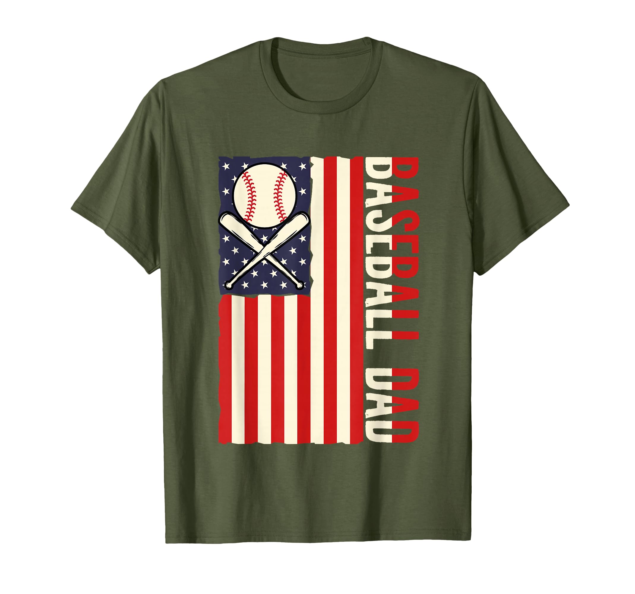 American Flag Baseball Dad Fan Gift T-Shirt - Graphic Print Unisex - T-Shirt, Sweatshirt, Hoodie