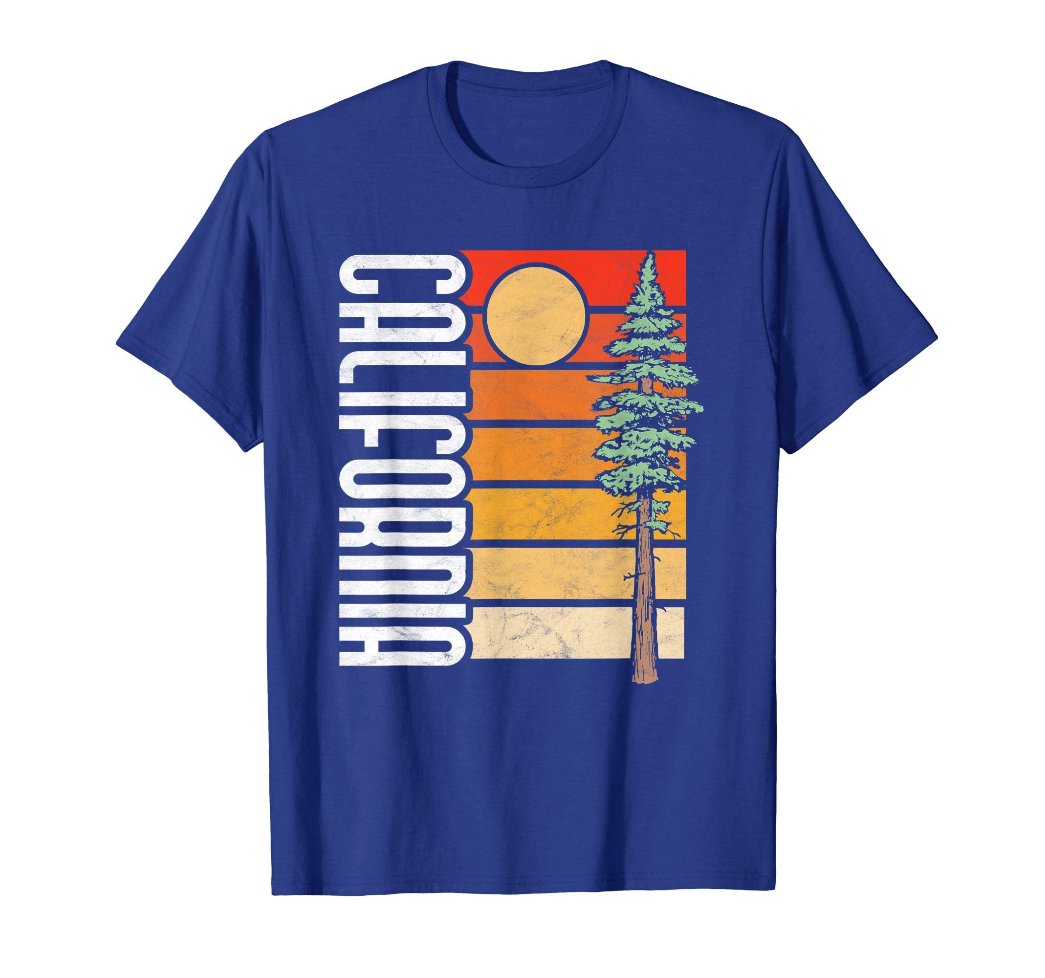 California Redwood Tree Sunset 80S T-Shirt - Fun Novelty Design for Adults - T-Shirt, Sweatshirt, Hoodie