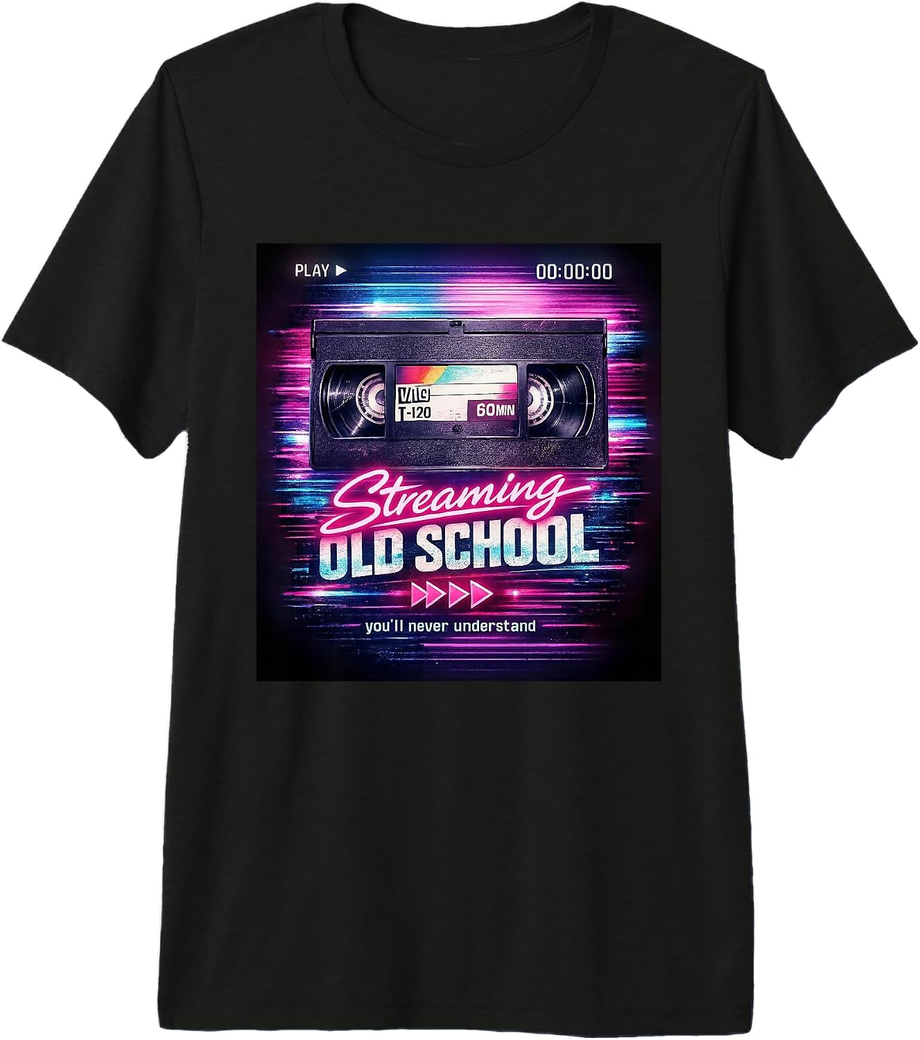 Retro movie Nostalgia Streaming Vintage Design - Adult & Kids T-Shirts, Sweatshirts & Hoodies apparel design preview 1