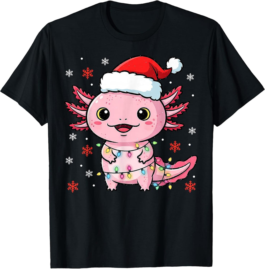 Axolotl Christmas Lights Women Kids Holiday - Adult & Kids T-Shirts, Sweatshirts & Hoodies apparel design preview 1