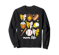 Half Baseball And Softball Mom Sweatshirt - Novelty Apparel for Adults - T-Shirt, Sweatshirt, Hoodie