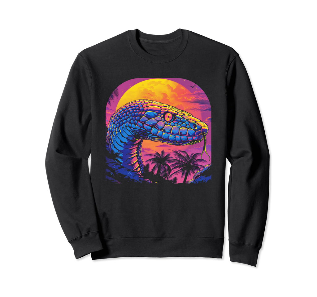 Snake Vaporwave Aesthetic Synthwave Sweatshirt - Aesthetic Graphic Unisex - T-Shirt, Sweatshirt, Hoodie