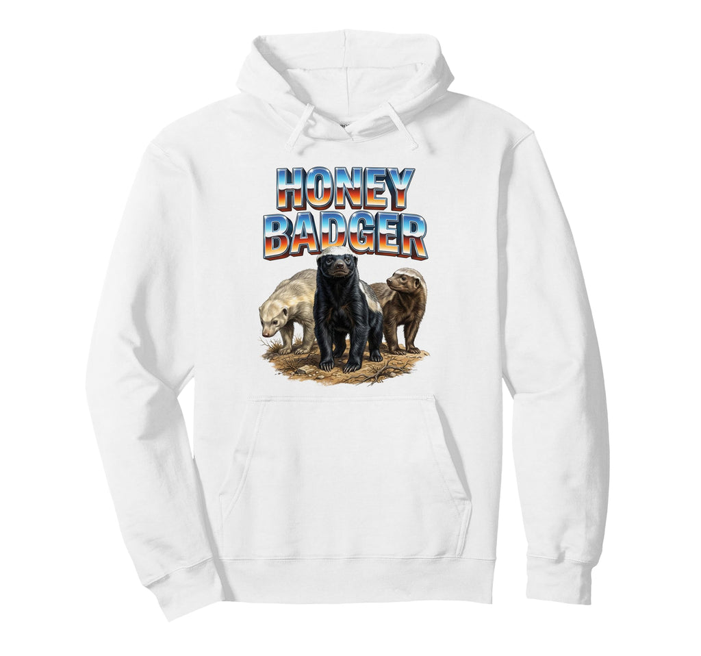 Honey Badger 70S 90S Honey Badger Hoodie - Fun Novelty Design for Adults - T-Shirt, Sweatshirt, Hoodie