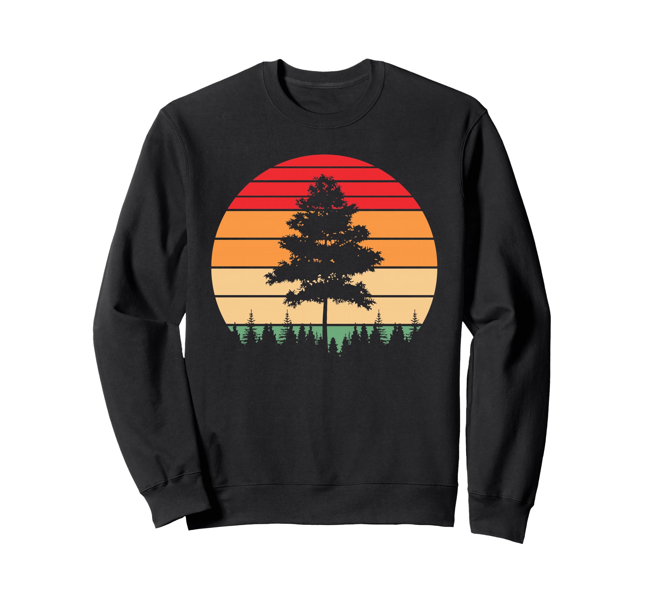 Minimalist Pine Tree Sunset Sweatshirt - Streetwear Style Men Women - T-Shirt, Sweatshirt, Hoodie