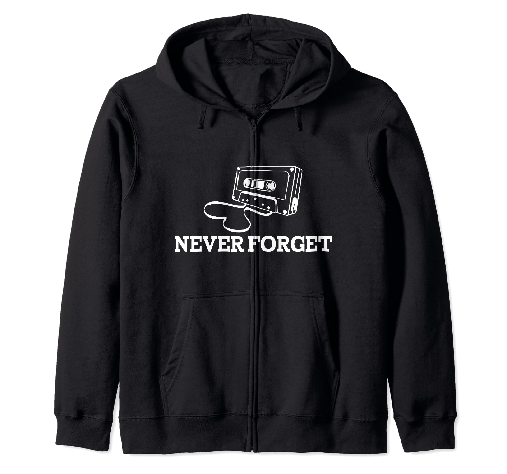 Never Forget Cassette Tapes Music Radio Hoodie - Graphic Print for Adults - T-Shirt, Sweatshirt, Hoodie