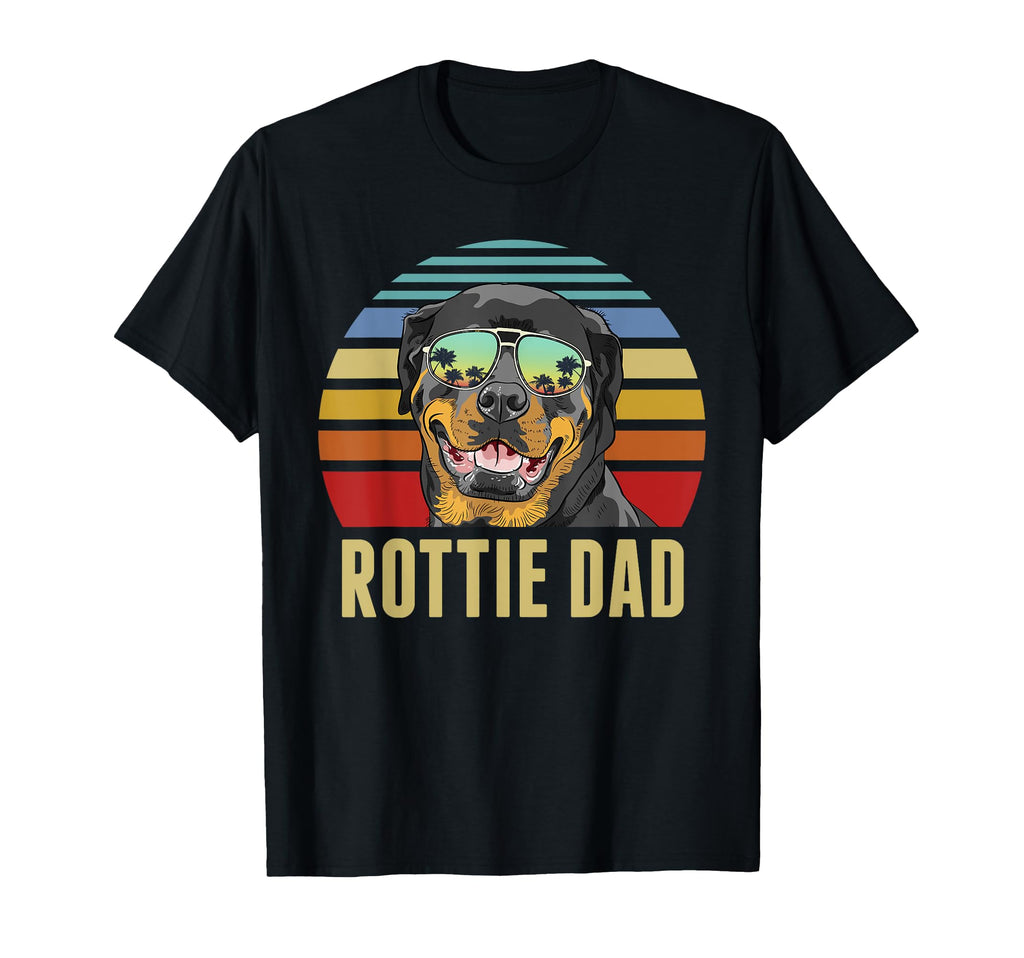 Rottie Dad Rottweiler Dog Sunset Beach T-Shirt - Trendy Graphic for Adults - T-Shirt, Sweatshirt, Hoodie