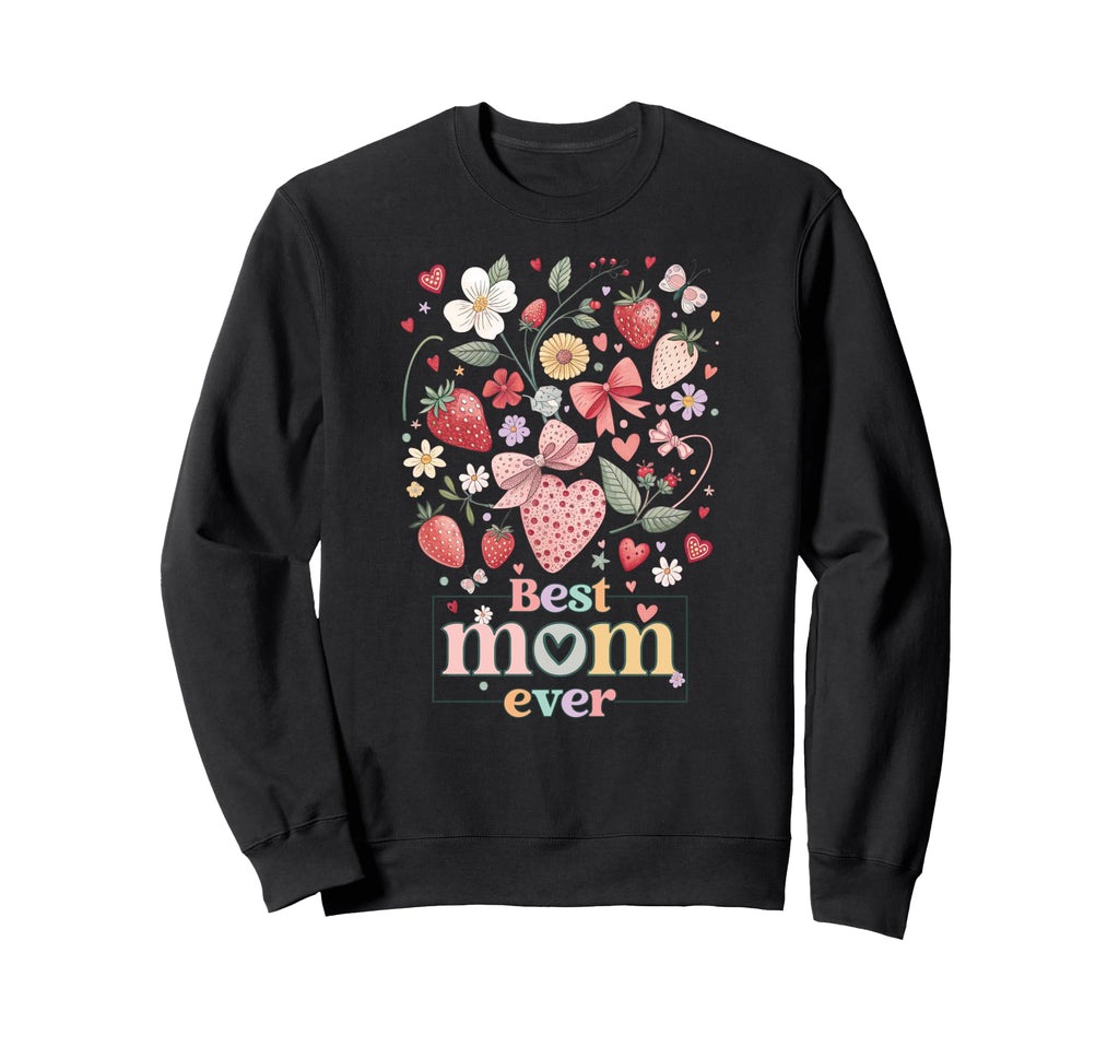 Best Mom World Boho Strawberry Sweatshirt - Trendy Graphic for Adults - T-Shirt, Sweatshirt, Hoodie