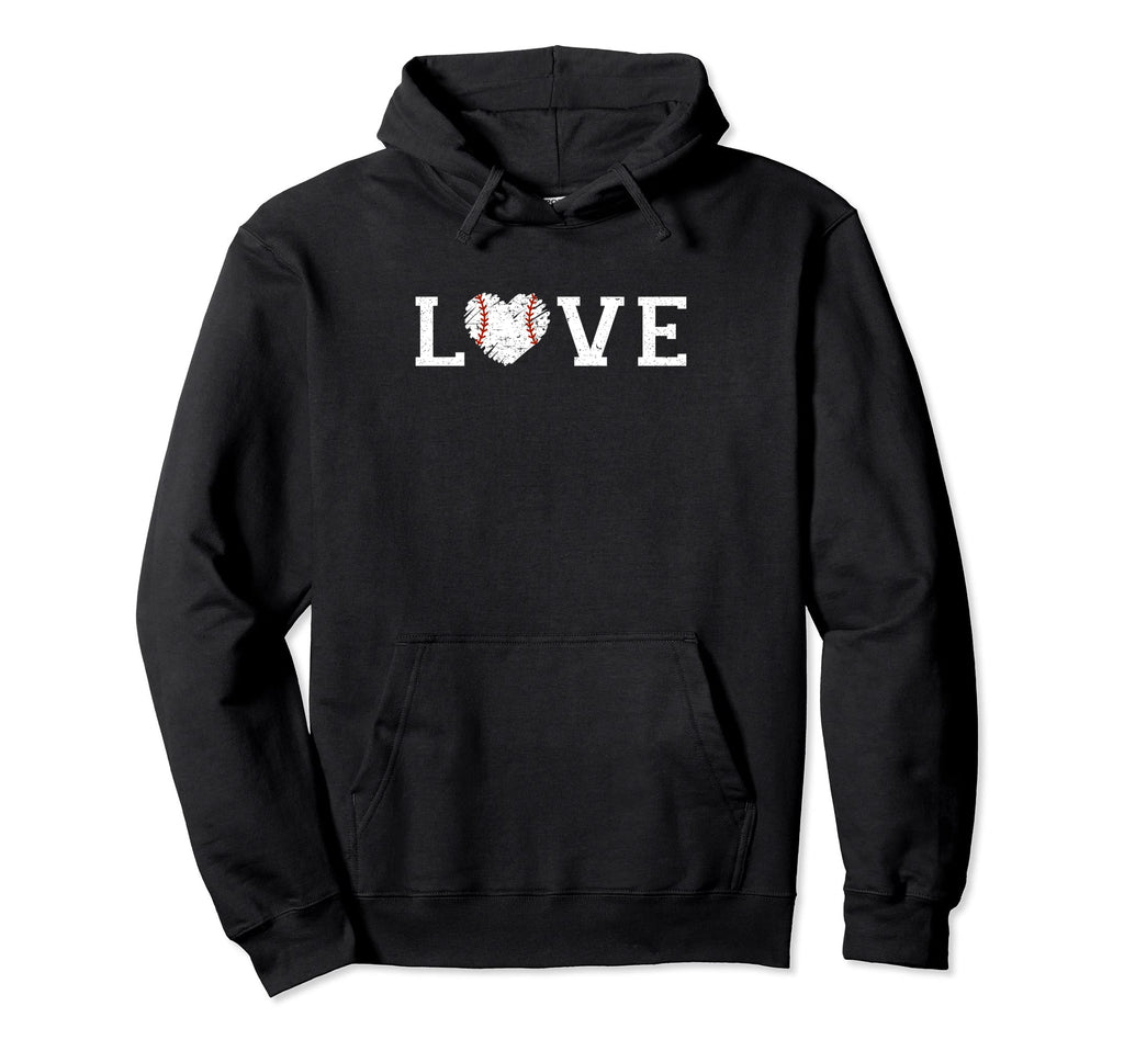 Love Baseball Heart Softball Mom Dad Hoodie - Aesthetic Graphic Unisex - T-Shirt, Sweatshirt, Hoodie