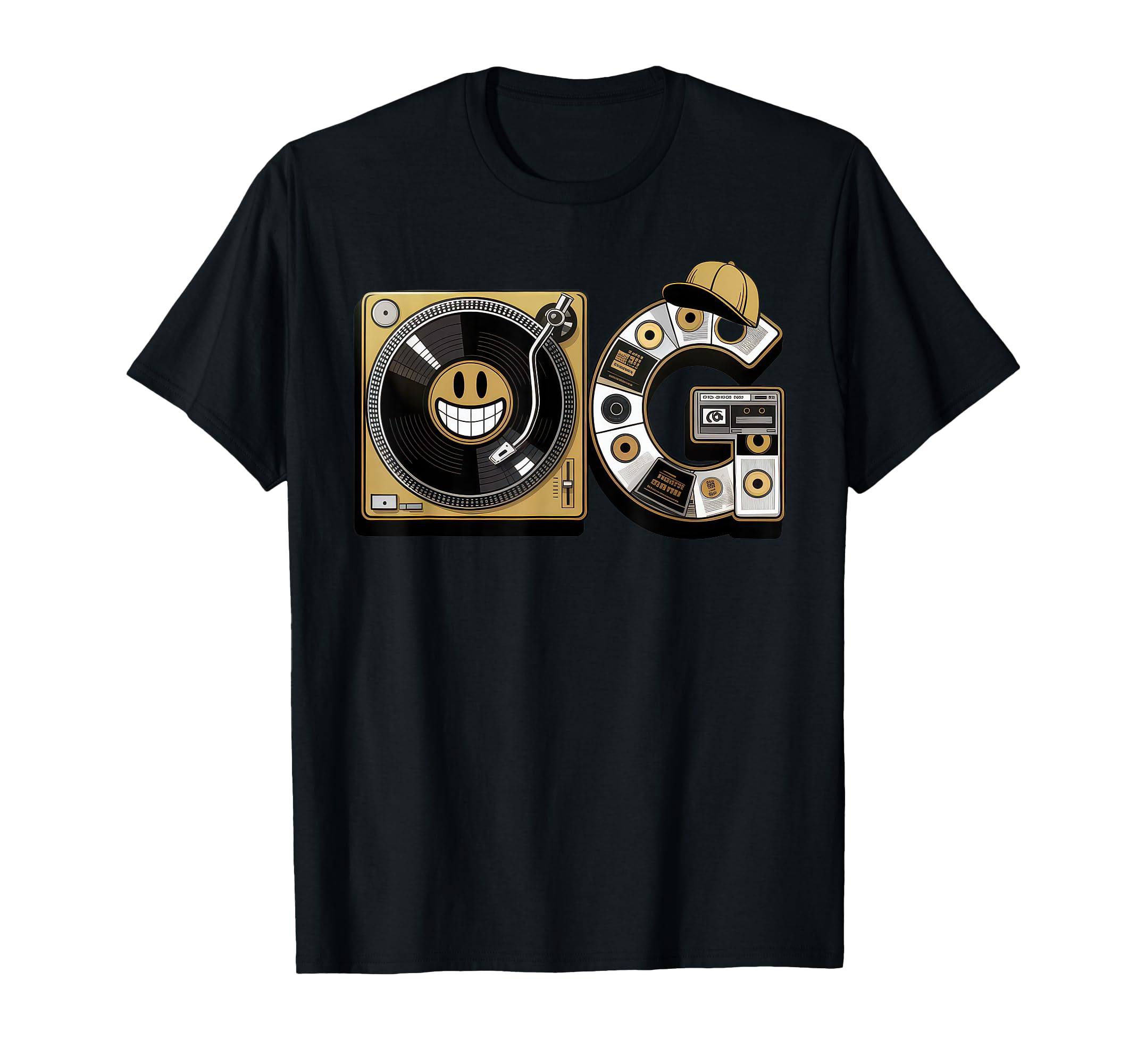 Old School Og Hip Hop Vinyl Cds Tapes T-Shirt - Fun Novelty Design Unisex - T-Shirt, Sweatshirt, Hoodie