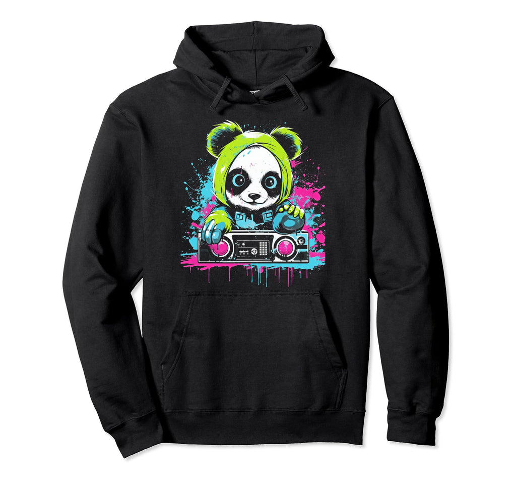 Kawaii Panda Dj Japanese Edm Y2K Hoodie - Aesthetic Graphic for Adults - T-Shirt, Sweatshirt, Hoodie