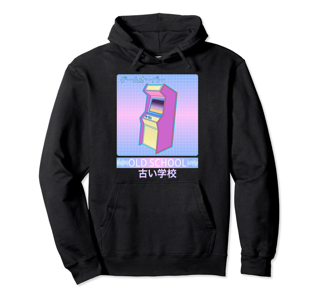 Old School Arcade Vaporwave Hoodie - Graphic Print Unisex - T-Shirt, Sweatshirt, Hoodie