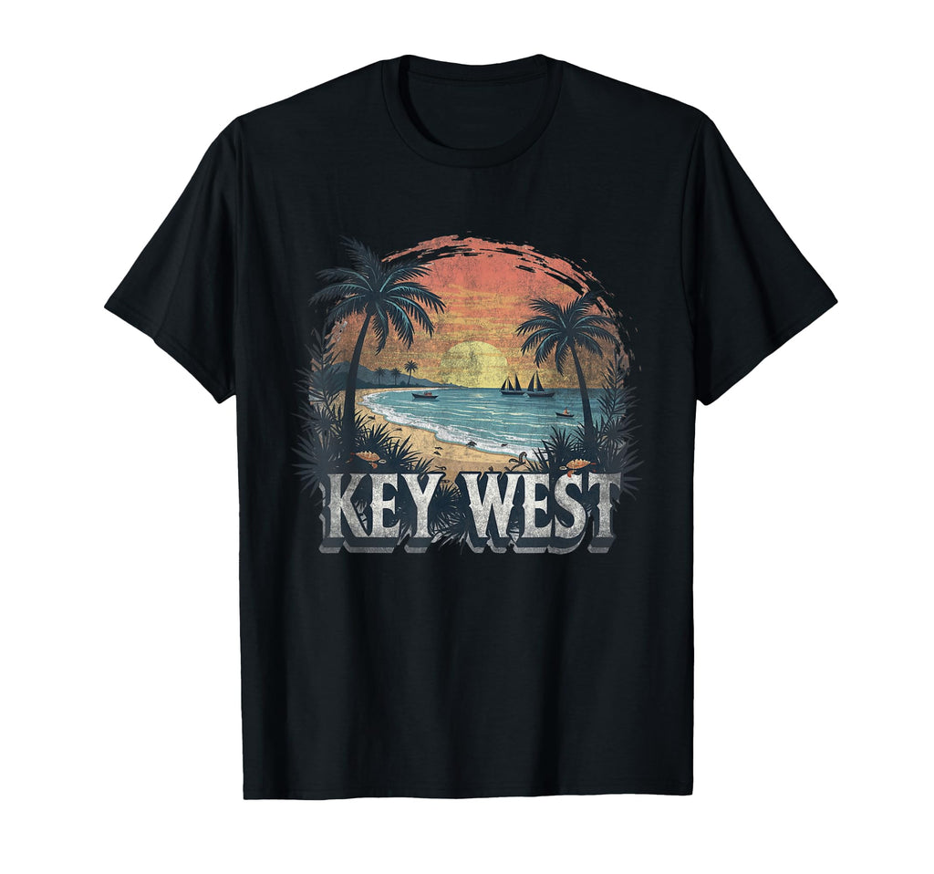 Key West Landscape Souvenir T-Shirt - Minimalist Print for Adults - T-Shirt, Sweatshirt, Hoodie