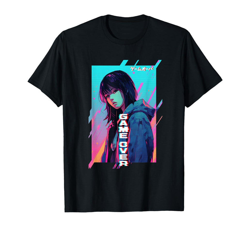 Game Over Sad Japanese Anime T-Shirt - Streetwear Style for Adults - T-Shirt, Sweatshirt, Hoodie