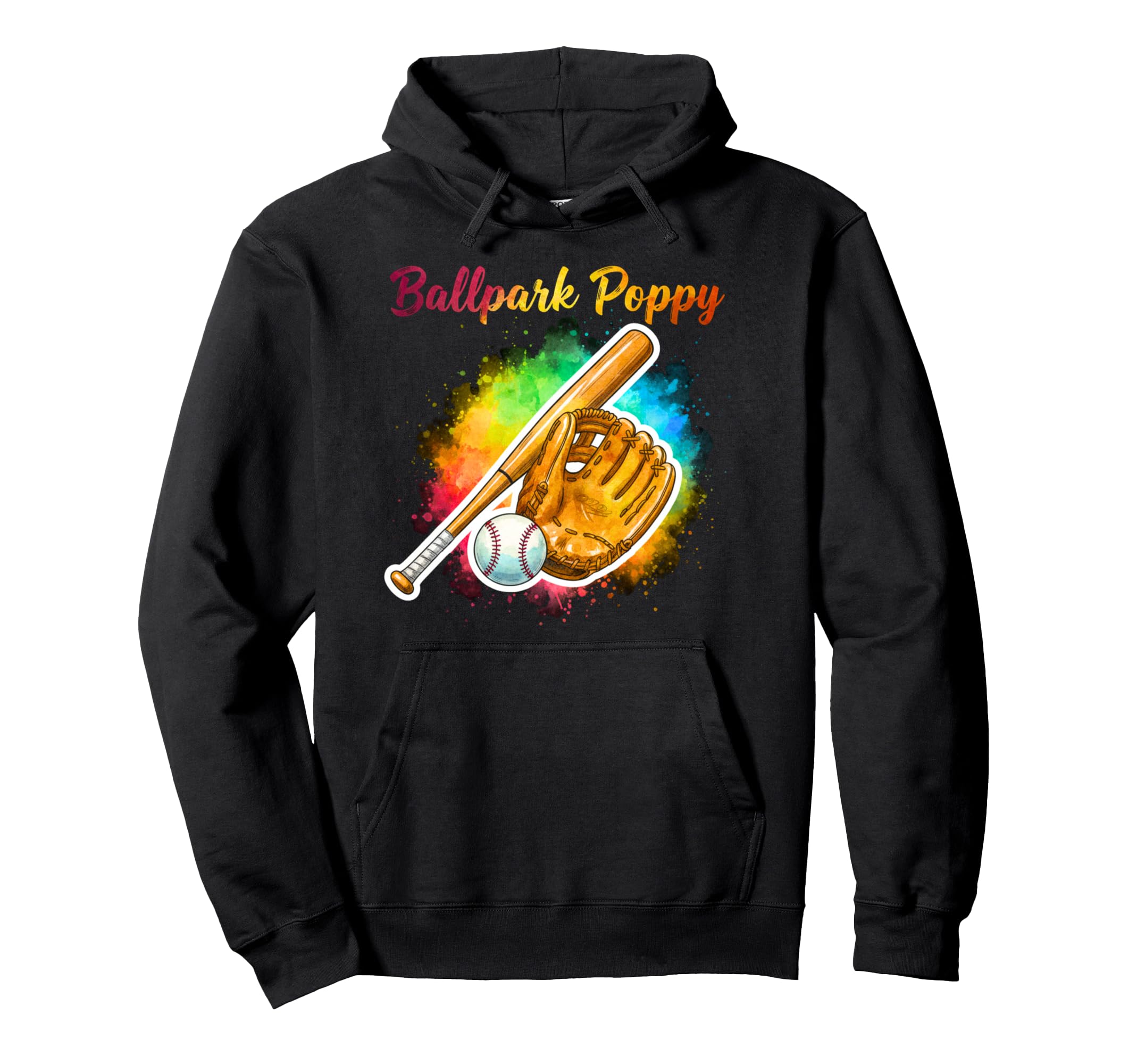 Ballpark Poppy Softball And Baseball Hoodie - Aesthetic Graphic Men Women - T-Shirt, Sweatshirt, Hoodie