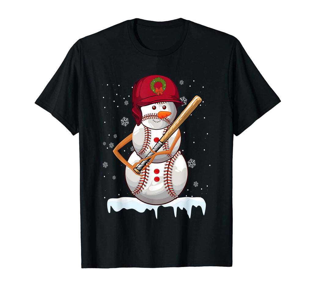 Baseball Snowman Ball Snow Holiday T-Shirt - Streetwear Style Unisex - T-Shirt, Sweatshirt, Hoodie