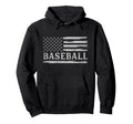 Baseball Grey Usa Flag Player Coach Hoodie - Streetwear Style Men Women - T-Shirt, Sweatshirt, Hoodie
