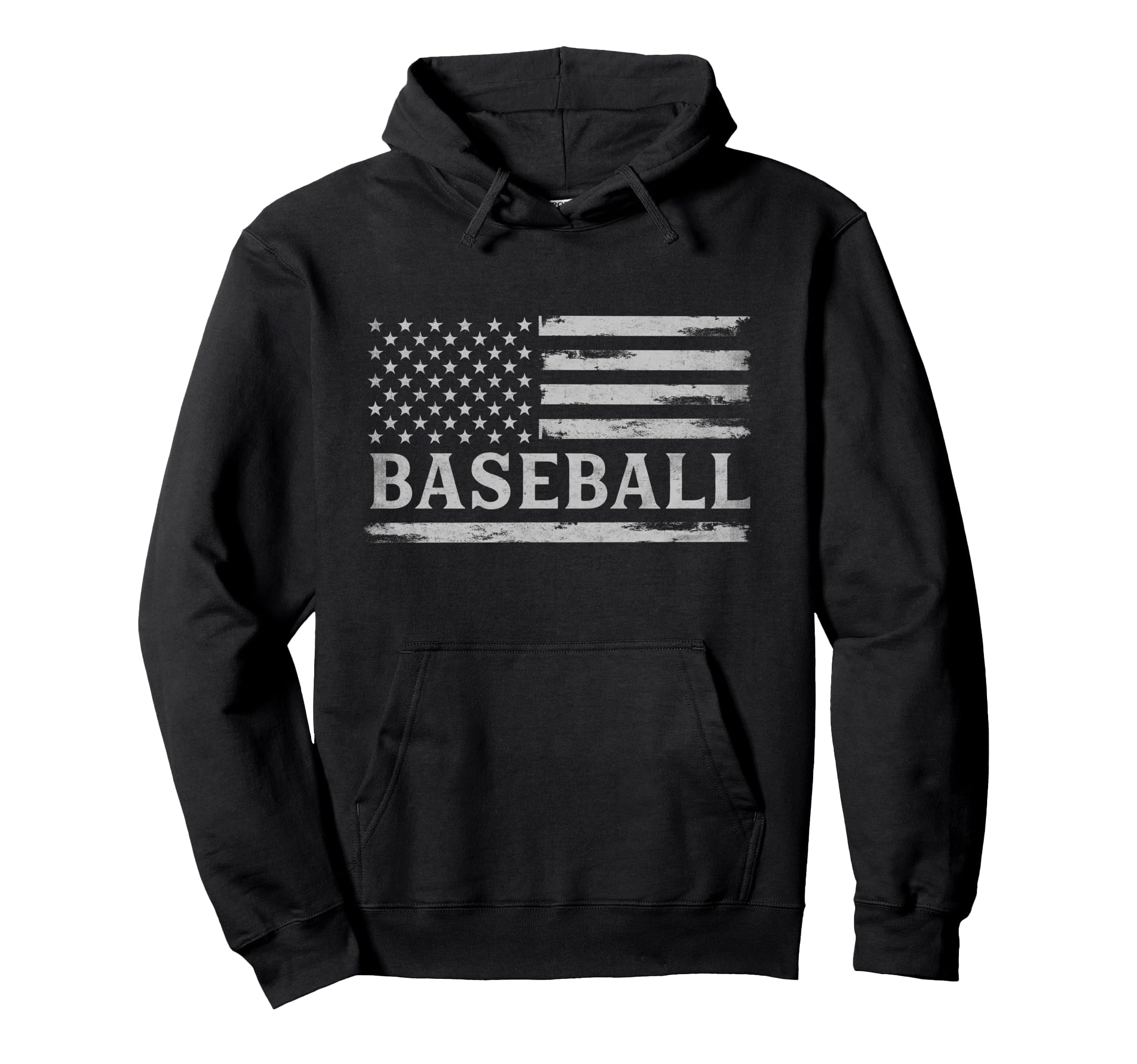Baseball Grey Usa Flag Player Coach Hoodie - Streetwear Style Men Women - T-Shirt, Sweatshirt, Hoodie