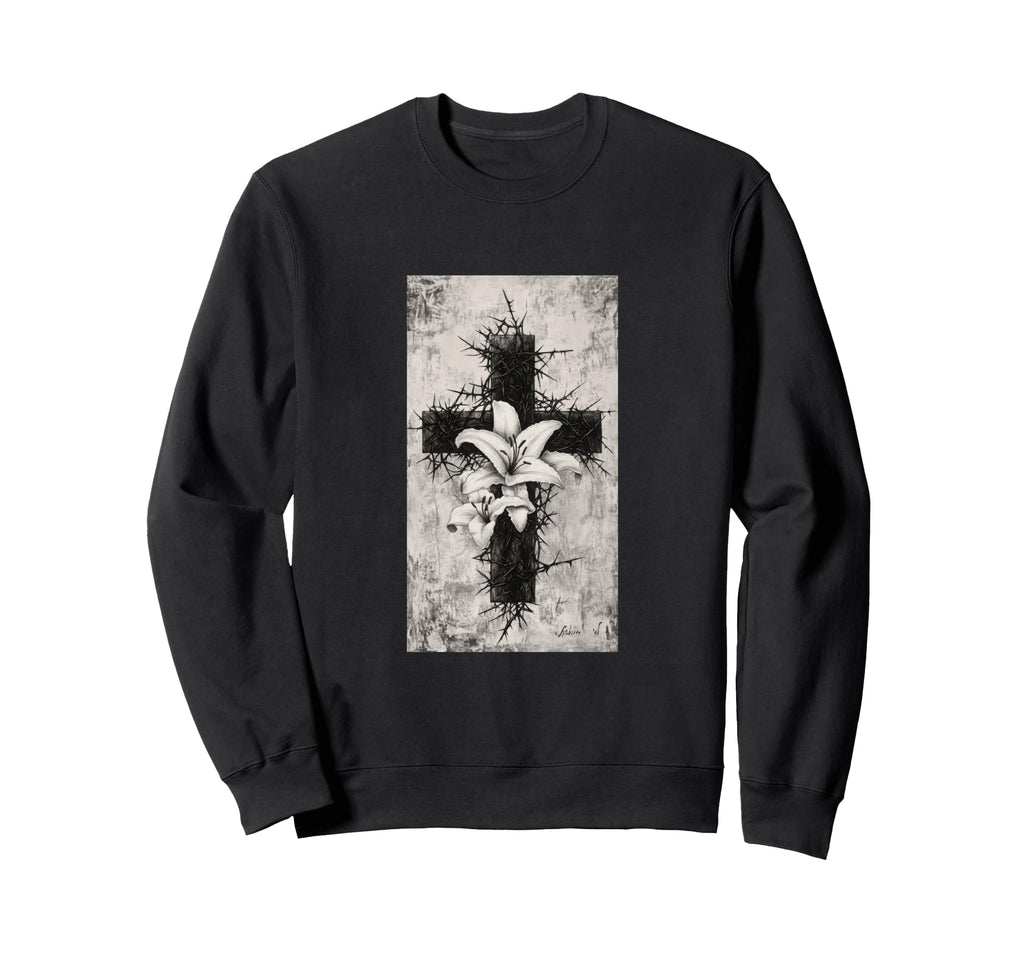 Gothic Cross Grunge Aesthetic Y2K Sweatshirt - Graphic Print for Adults - T-Shirt, Sweatshirt, Hoodie