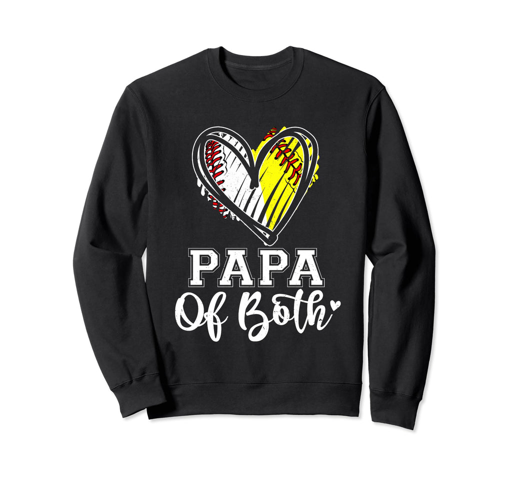 Papa Both Baseball Softball Papa Sweatshirt - Minimalist Print for Adults - T-Shirt, Sweatshirt, Hoodie