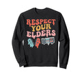 Respect Elders Gaming Control Sweatshirt - Aesthetic Graphic for Adults - T-Shirt, Sweatshirt, Hoodie