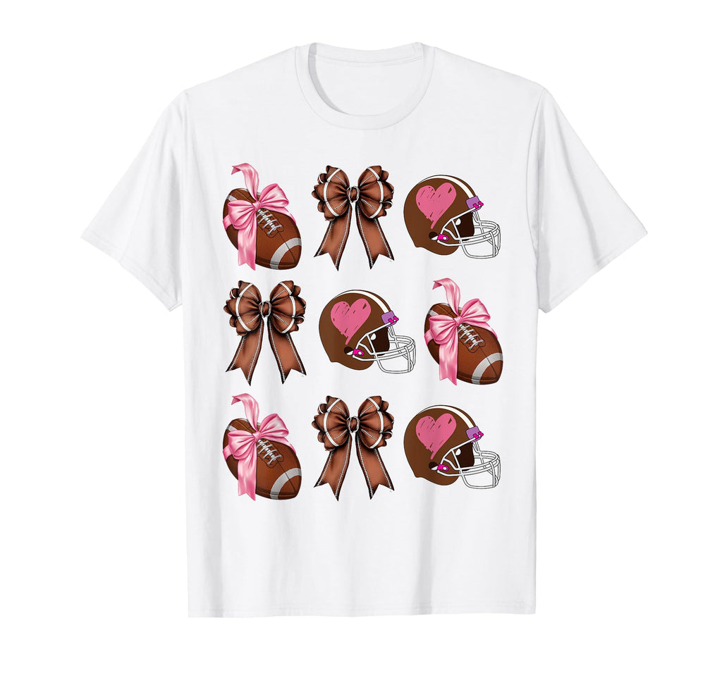 Womens Moms Coquette Bow Football T-Shirt - Novelty Apparel Men Women - T-Shirt, Sweatshirt, Hoodie