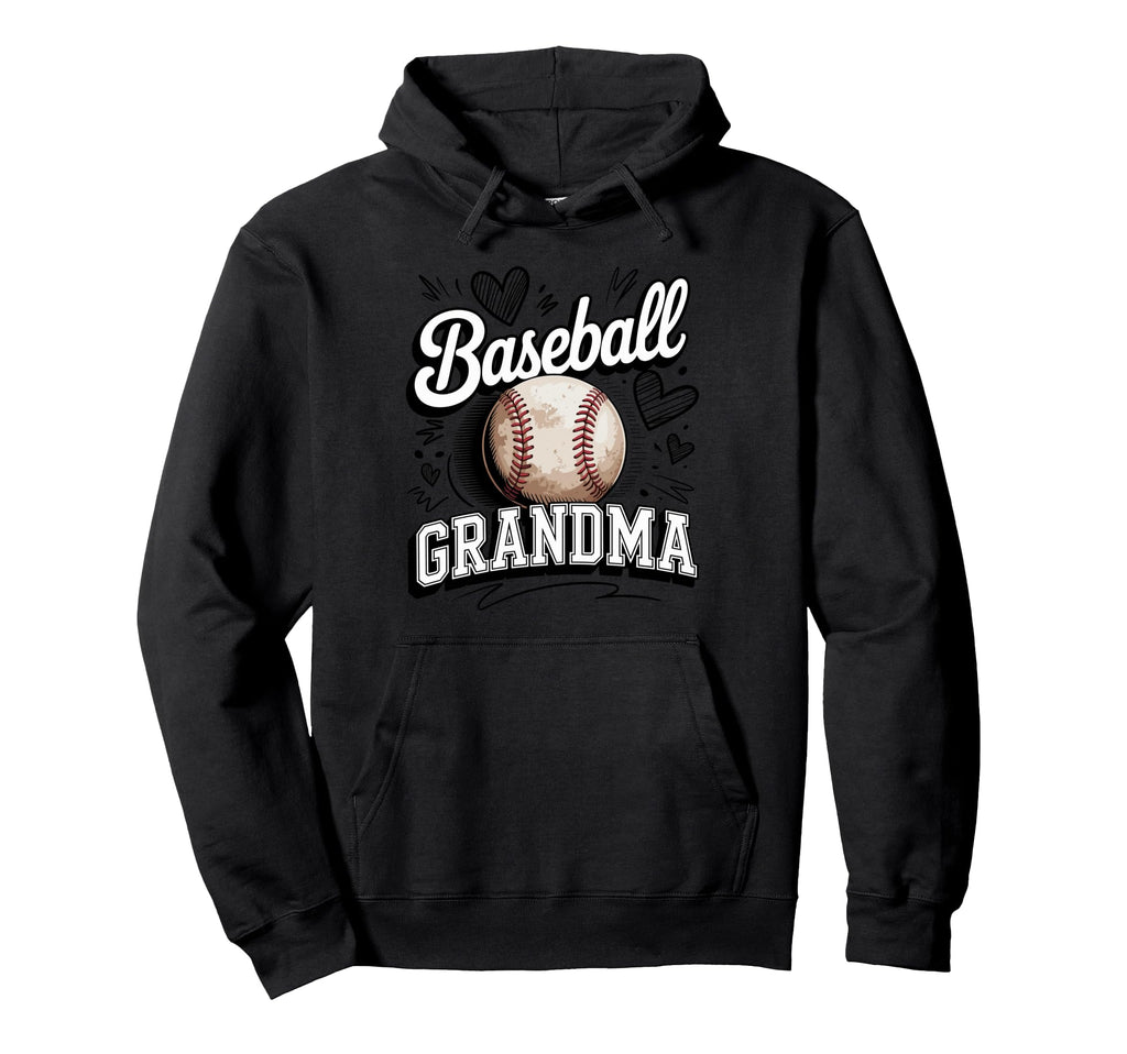 Baseball Grandma Game Day Heart Team Hoodie - Minimalist Print Men Women - T-Shirt, Sweatshirt, Hoodie