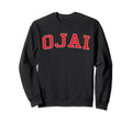 Ojai Ca Distressed Red Varsity Sweatshirt - Custom Art Print Unisex - T-Shirt, Sweatshirt, Hoodie