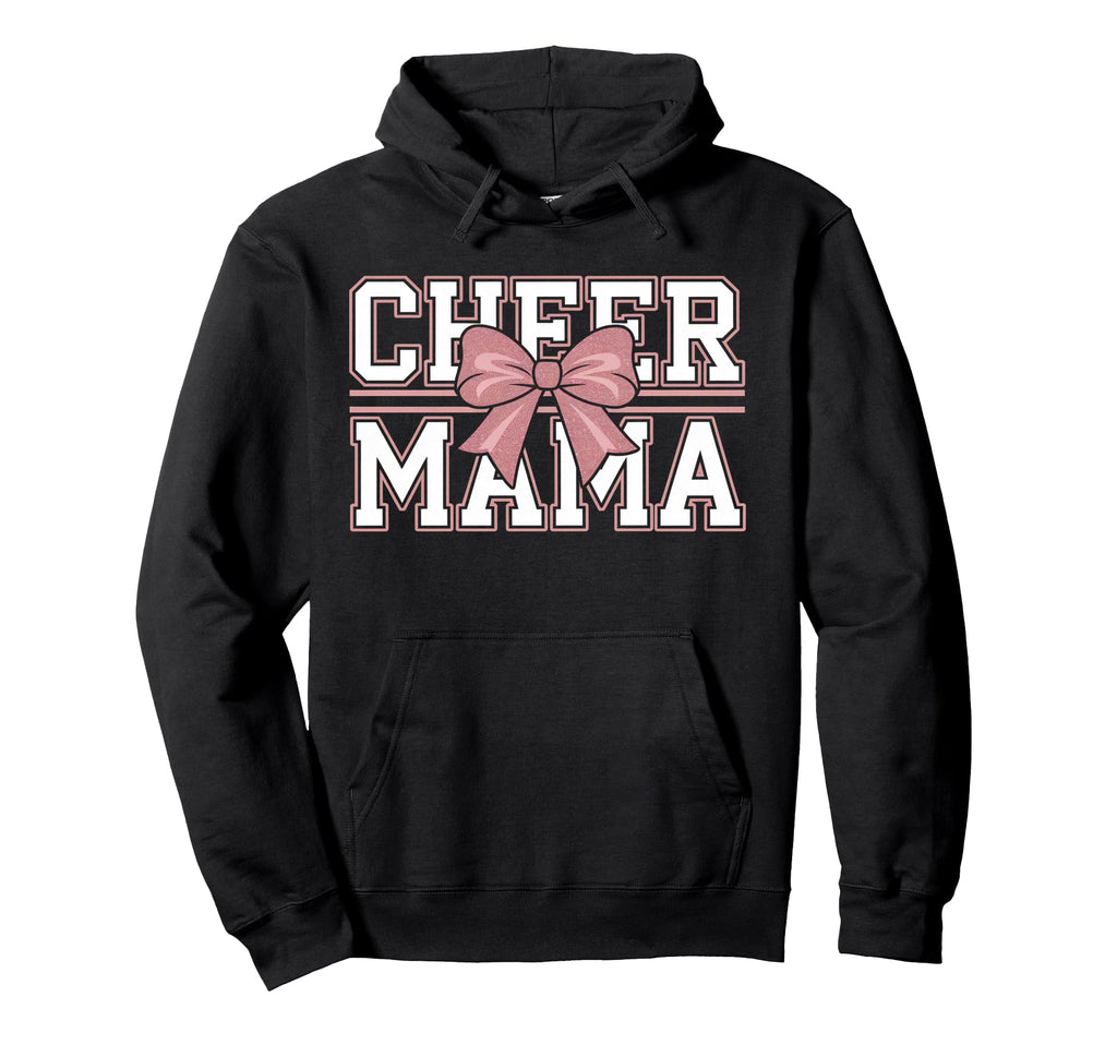 Cheer Mom Mother Bow Cheerleader Game Day Hoodie - Graphic Print Unisex - T-Shirt, Sweatshirt, Hoodie