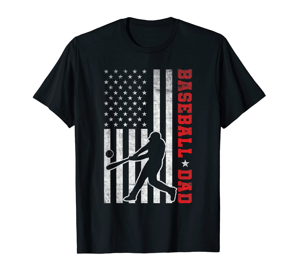 Mens Baseball Dad Coach Patriotic Usa Flag T-Shirt - Graphic Print Unisex - T-Shirt, Sweatshirt, Hoodie