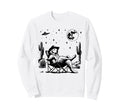 Golden Retriever Ufo 90S Western Sweatshirt - Minimalist Print for Adults - T-Shirt, Sweatshirt, Hoodie