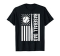 Baseball Dad Usa American Flag Matching T-Shirt - Minimalist Print Unisex - T-Shirt, Sweatshirt, Hoodie
