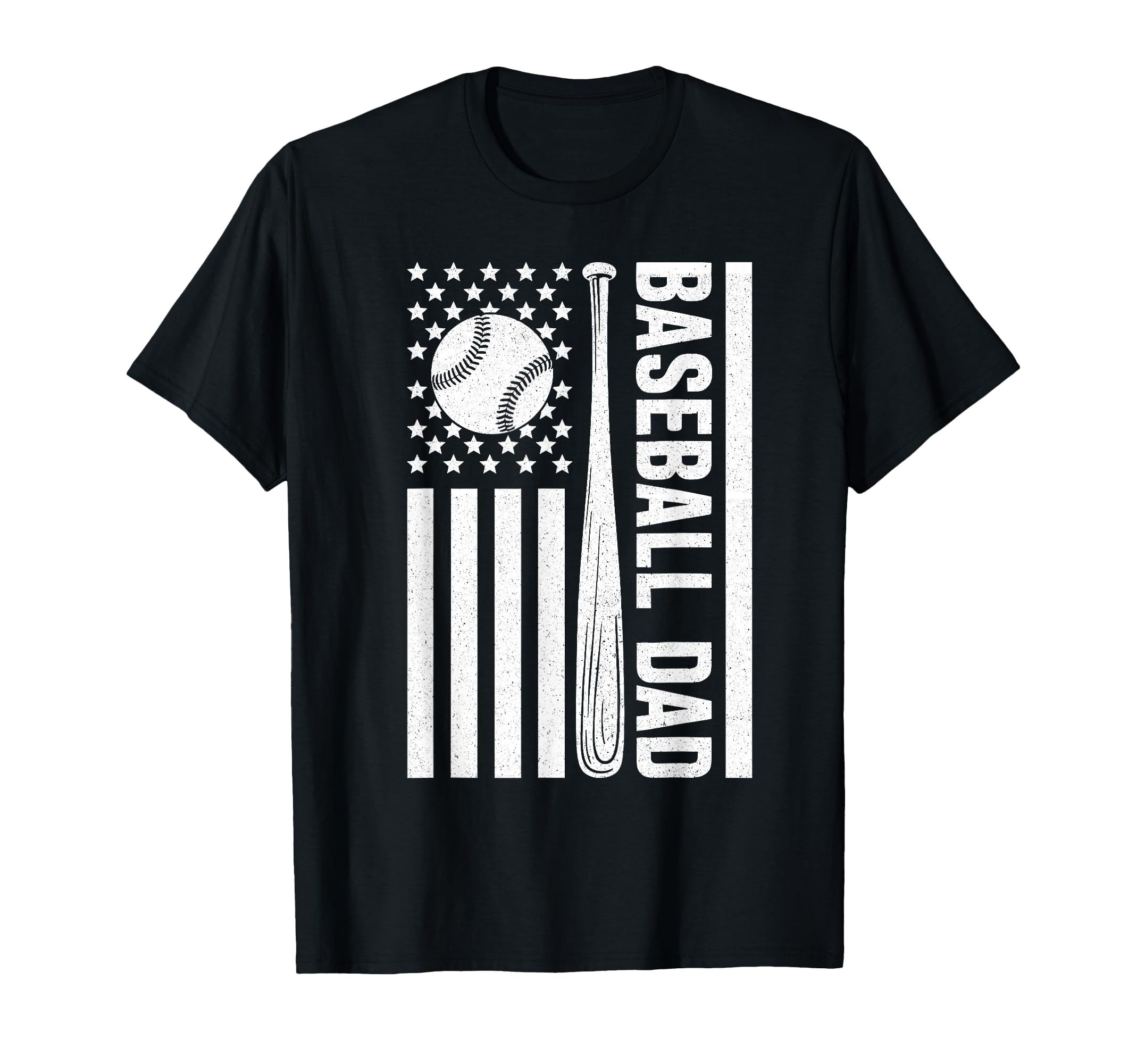 Baseball Dad Usa American Flag Matching T-Shirt - Minimalist Print Unisex - T-Shirt, Sweatshirt, Hoodie