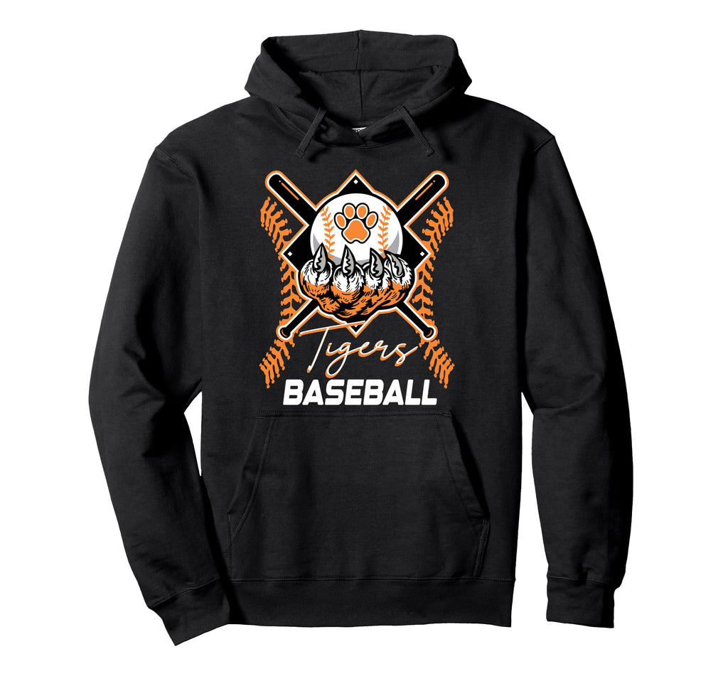 Tigers Baseball Mom Game Day Paw Hoodie - Minimalist Print for Adults - T-Shirt, Sweatshirt, Hoodie
