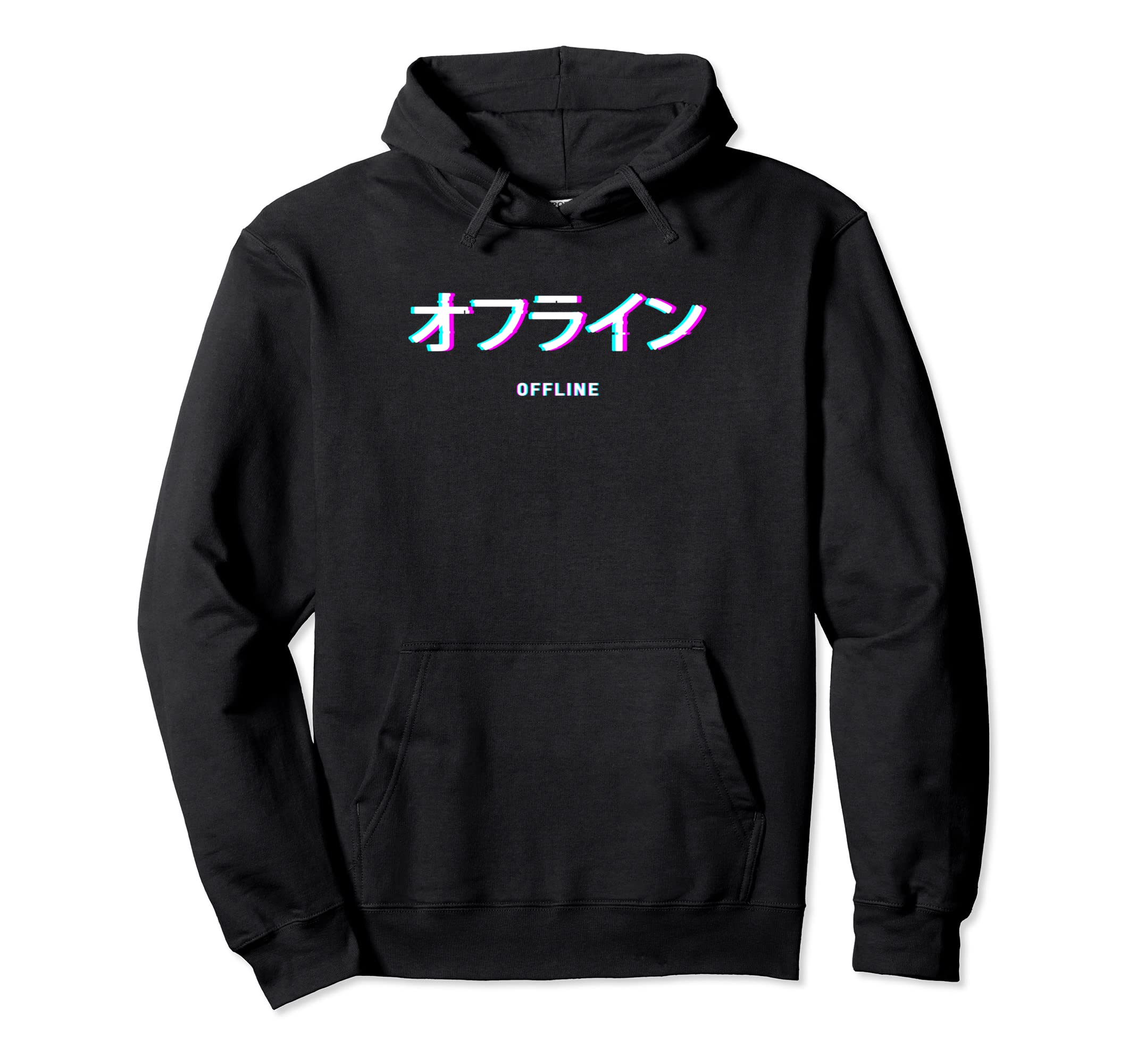 Offline Glitch Japanese Vaporwave Hoodie - Trendy Graphic Men Women - T-Shirt, Sweatshirt, Hoodie