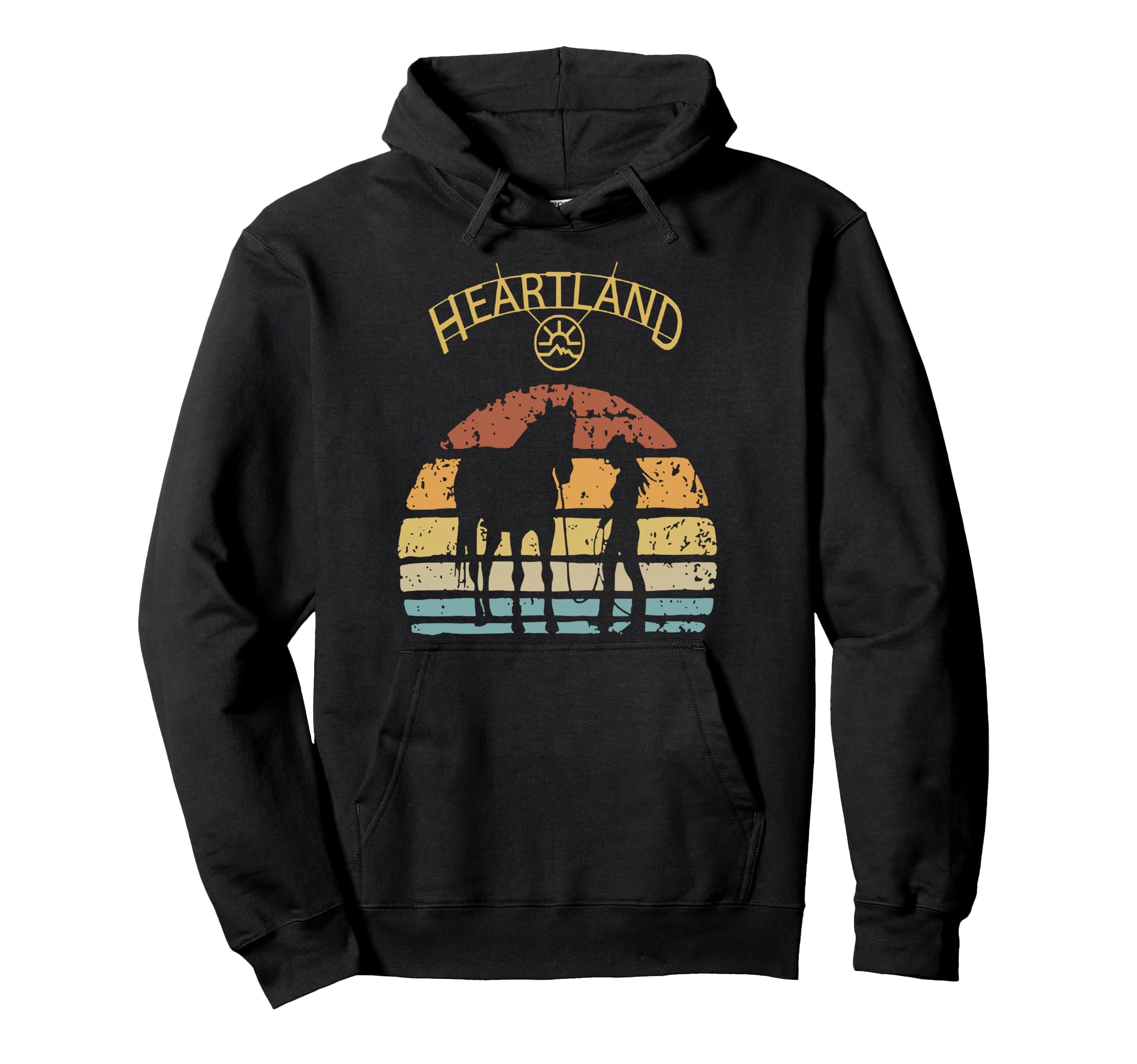 Heartland Sunset Hoodie - Minimalist Print for Adults - T-Shirt, Sweatshirt, Hoodie