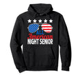 All American Night Senior Usa Flag Hoodie - Fun Novelty Design Men Women - T-Shirt, Sweatshirt, Hoodie