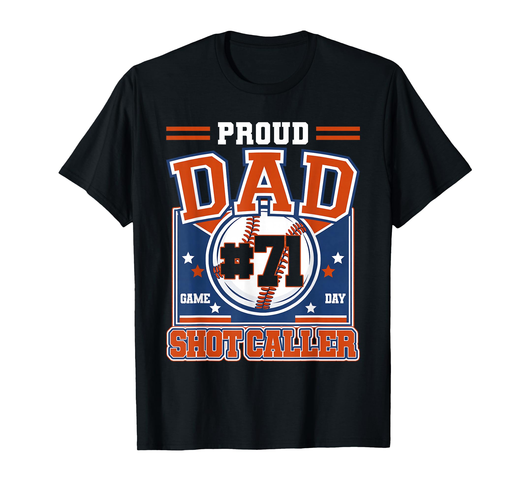 Proud Dad Baseball Player Number 71 T-Shirt - Graphic Print for Adults - T-Shirt, Sweatshirt, Hoodie