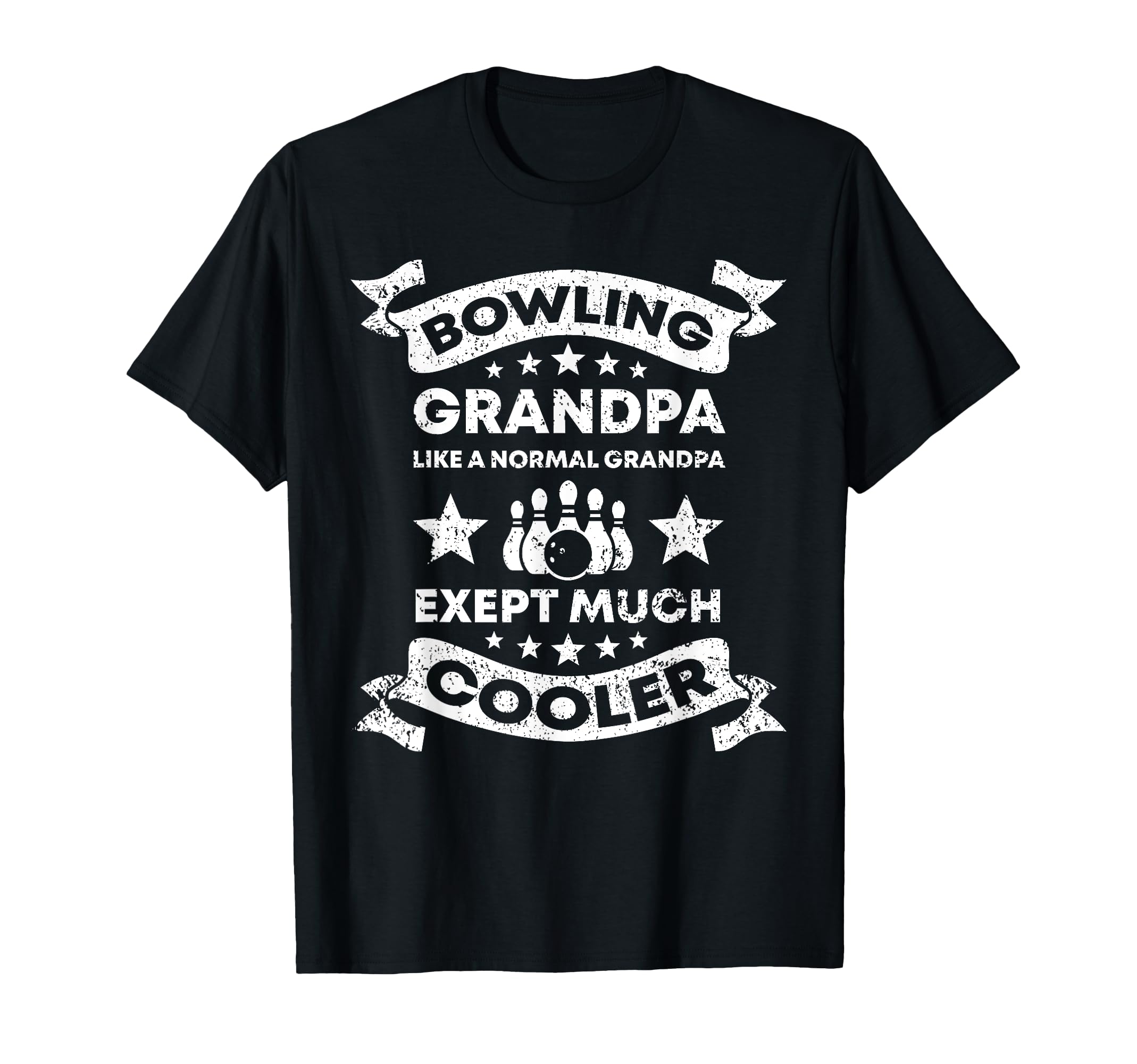Bowling Grandpa Distressed Bowling T-Shirt - Custom Art Print Unisex - T-Shirt, Sweatshirt, Hoodie
